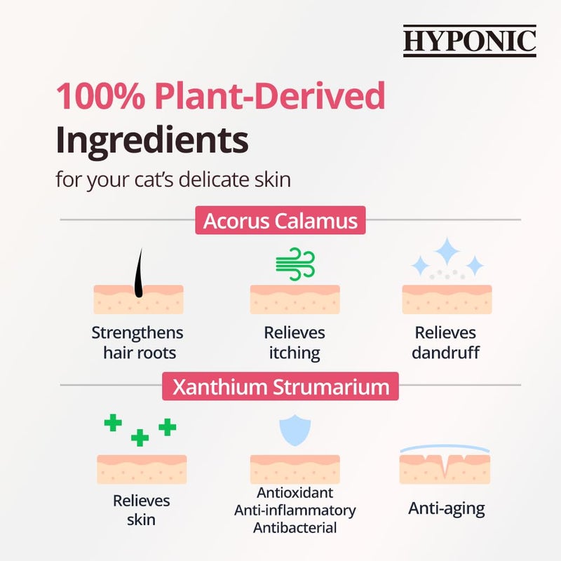 HYPONIC شامبو هايبو نيك hypoallergenic الفاخر لجميع القطط (معطر، 10.14 أونصة) - شامبو للقطط للبشرة الجافة، قشرة الرأس، والحساسية - Image 3